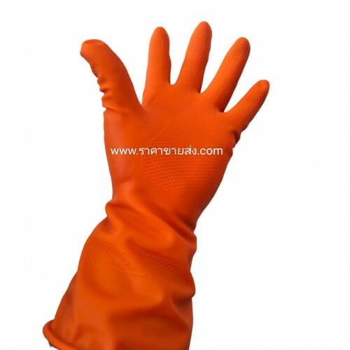 ถุงมือยาง สีส้ม star model 151 ราคาขายส่ง.com